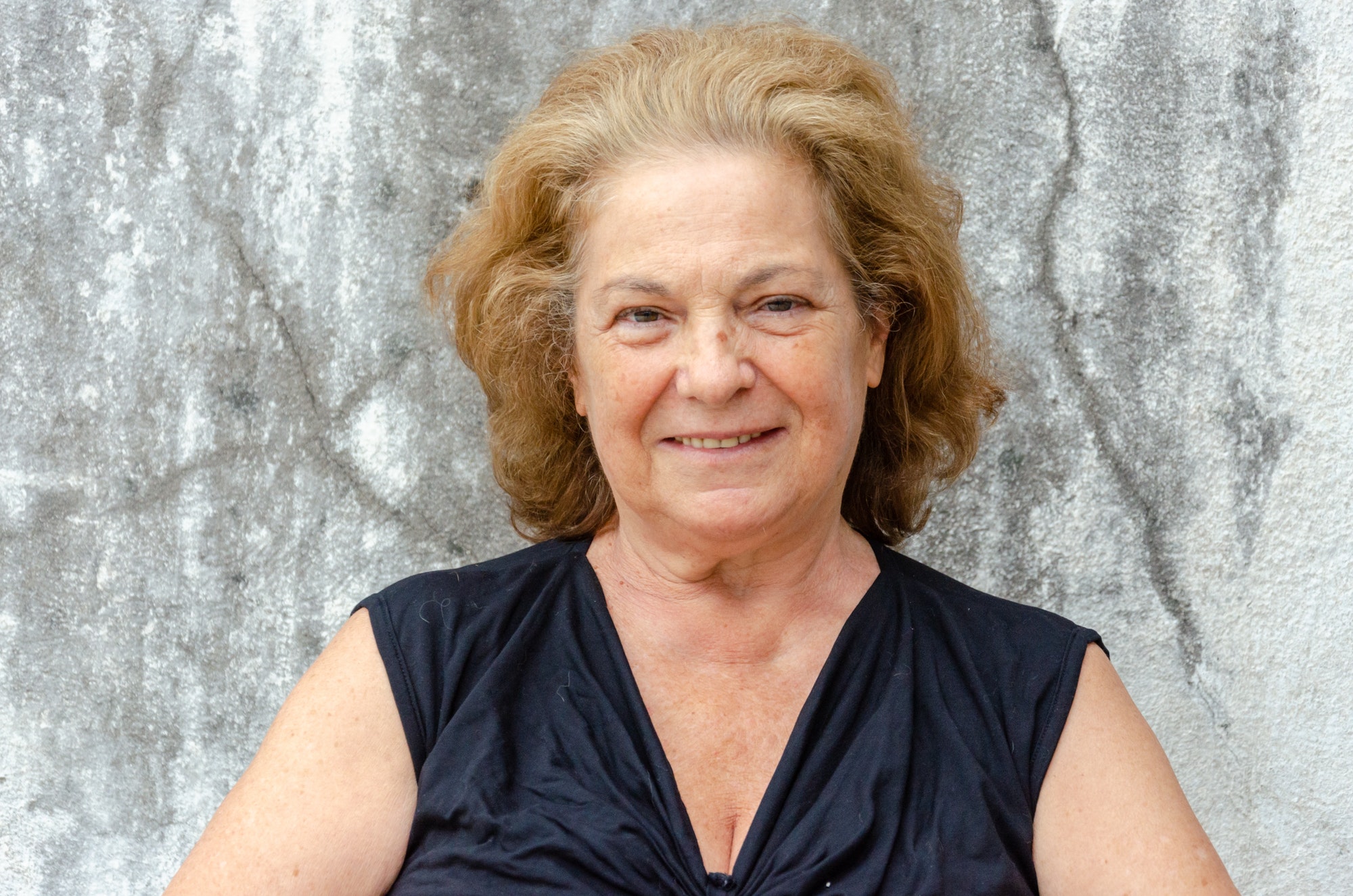 portrait of senior woman face smiling