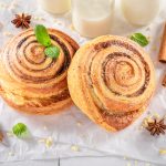 Sweet and delicious cinnamon rolls with sugar and cinnamon.